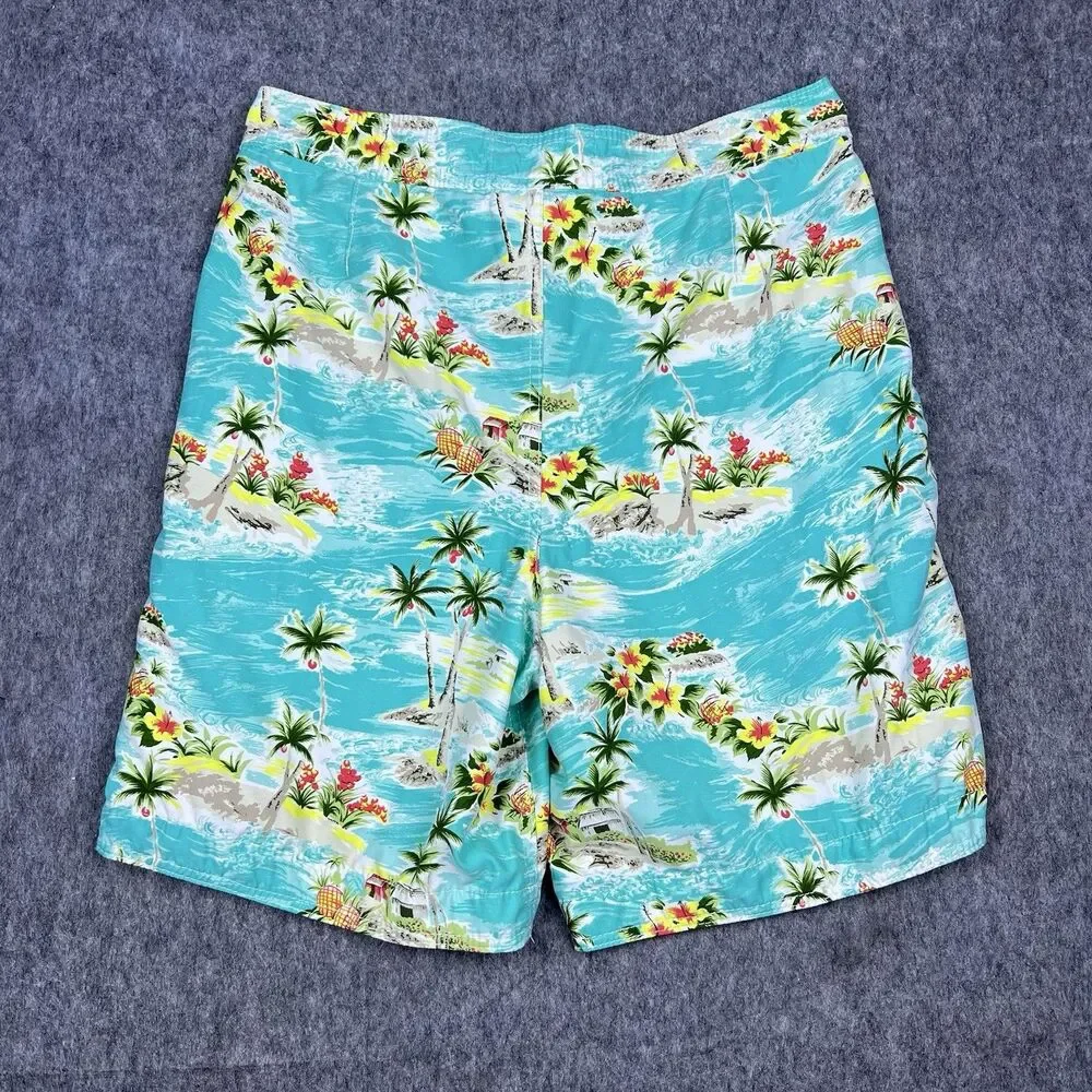 Vtg Hollister Men's Swim Shorts California Floral Print Hawaiian Surf Y2K Size L